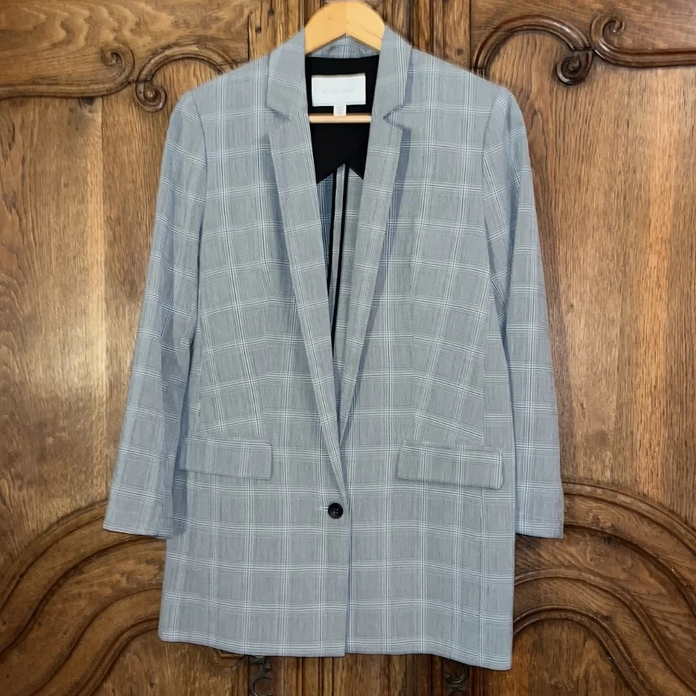 Brochu Walker Plaid Boyfriend Blazer